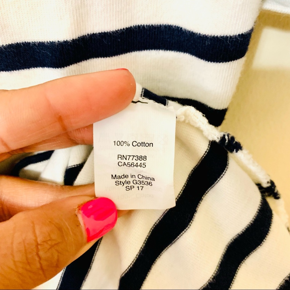 J Crew Striped Ruffle Sleeve Blouse/Top - Size XS - Picture 6 of 8